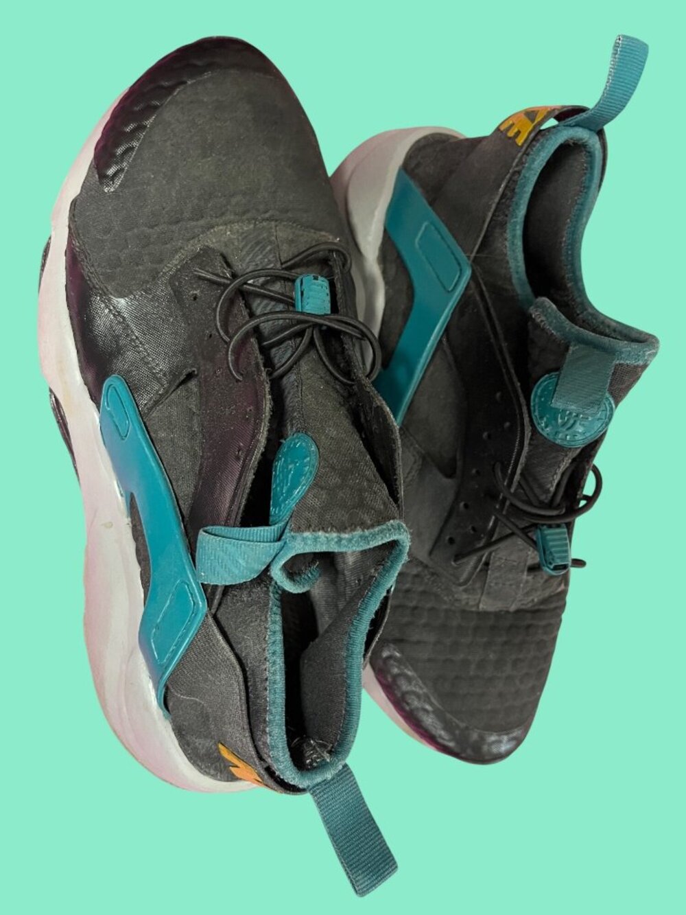 Nike Air Huarache Run Ultra Black Teal Athletic Sneakers Men's 9 US 8 UK 42.5 EU - Picture 3 of 9